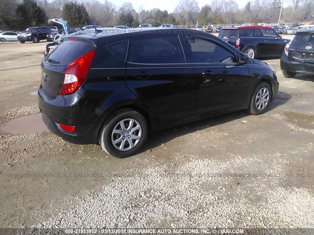 KMHCT5AE5CU000368 - 2012 HYUNDAI ACCENT GLS/GS BLACK photo 4