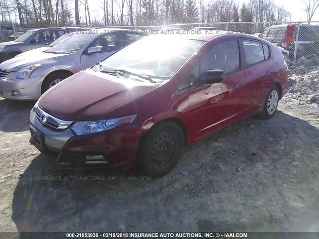 JHMZE2H30ES001078 - 2014 HONDA INSIGHT RED photo 2