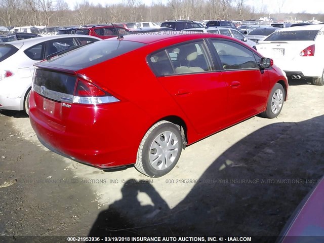 JHMZE2H30ES001078 - 2014 HONDA INSIGHT RED photo 4