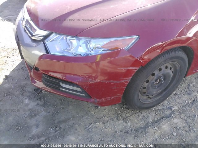 JHMZE2H30ES001078 - 2014 HONDA INSIGHT RED photo 6