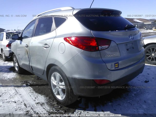 KM8JUCAC4BU206593 - 2011 HYUNDAI TUCSON GLS/LIMITED 银色 照片 3
