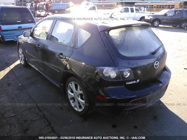 JM1BK344X81164444 - 2008 MAZDA 3 HATCHBACK BLACK photo 3