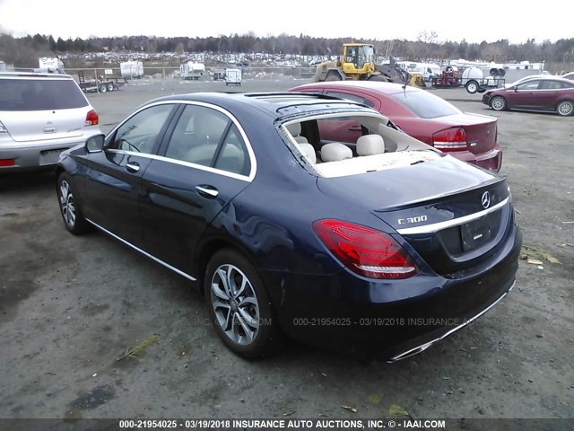 WDDWF4KB6GR137681 - 2016 MERCEDES-BENZ C 300 4MATIC BLUE photo 3