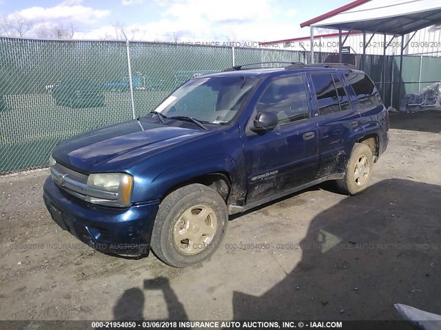 1GNDT13S622257187 - 2002 CHEVROLET TRAILBLAZER  BLUE photo 2