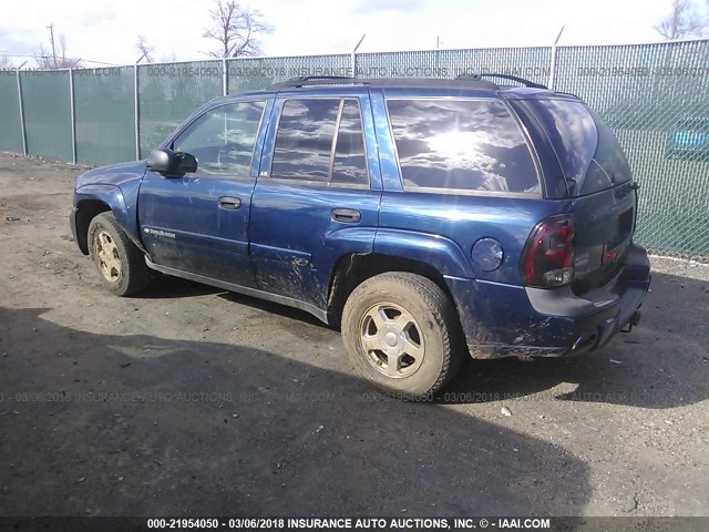 1GNDT13S622257187 - 2002 CHEVROLET TRAILBLAZER  BLUE photo 3