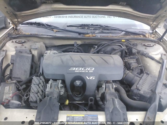 2G2WP542151192009 - 2005 PONTIAC GRAND PRIX GOLD photo 10