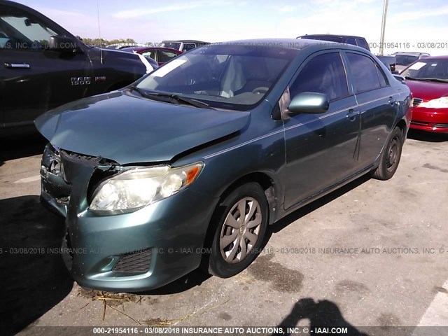 JTDBL40E89J000984 - 2009 TOYOTA COROLLA LE/XLE GREEN photo 2