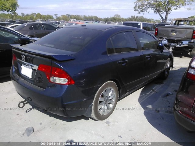 1HGFA16869L002584 - 2009 HONDA CIVIC EX BLUE photo 4