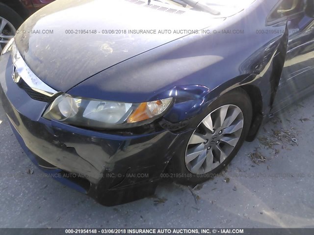 1HGFA16869L002584 - 2009 HONDA CIVIC EX BLUE photo 6