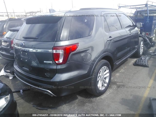 1FM5K7DH8HGC36760 - 2017 FORD EXPLORER XLT GRAY photo 4