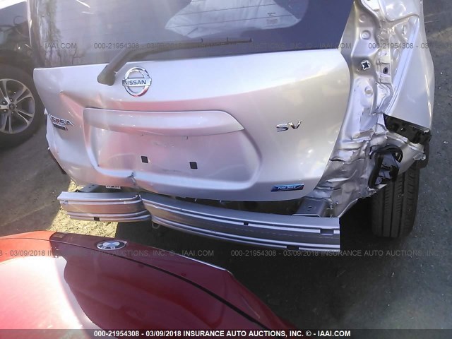 3N1CE2CP5GL381959 - 2016 NISSAN VERSA NOTE S/S PLUS/SV/SL/SR SILVER photo 6