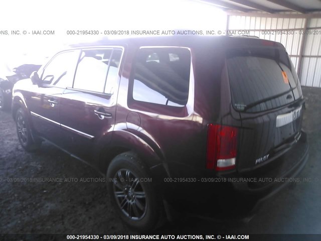 5FNYF3H42AB021445 - 2010 HONDA PILOT EX MAROON photo 3