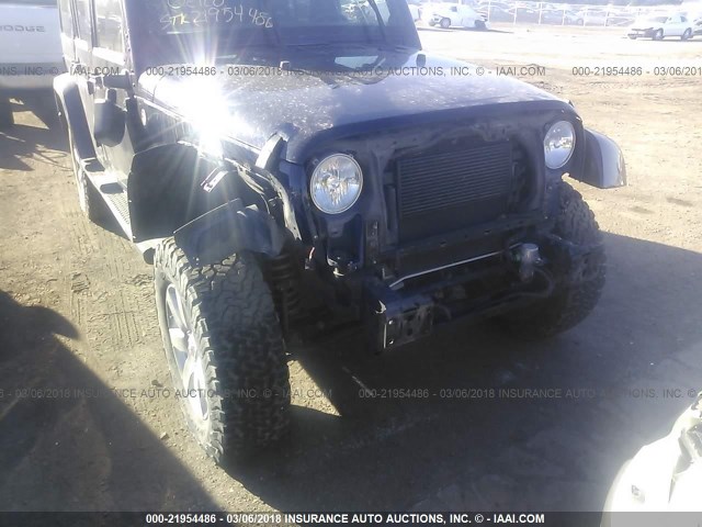 1C4BJWEG5DL629594 - 2013 JEEP WRANGLER UNLIMITE SAHARA BLUE photo 6