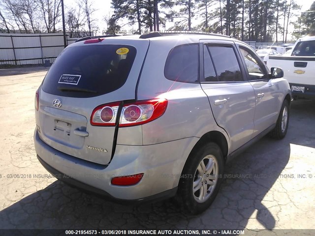 5NMSG3ABXAH409937 - 2010 HYUNDAI SANTA FE GLS SILVER photo 4