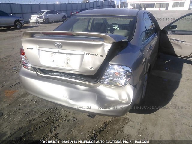 4T1BF32K02U539121 - 2002 TOYOTA CAMRY LE/XLE/SE შამპანური ფოტო 6
