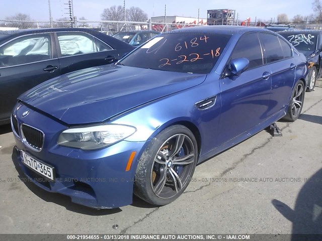 WBSFV9C5XDD096184 - 2013 BMW M5 BLUE photo 2