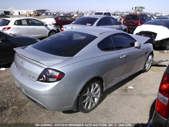 KMHHN66F08U283521 - 2008 HYUNDAI TIBURON GT/SE/GT LIMITED SILVER photo 4