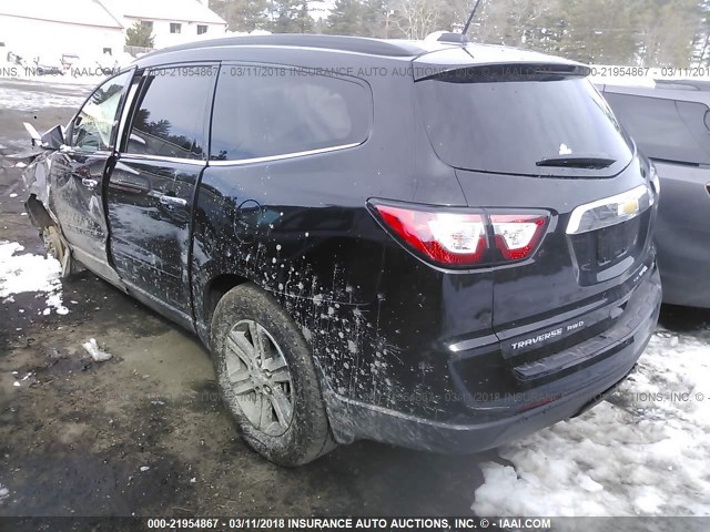 1GNKVGKDXHJ129427 - 2017 CHEVROLET TRAVERSE LT BLACK photo 3