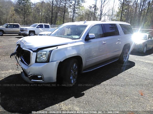 1GKS1JKJ1FR506320 - 2015 GMC YUKON XL DENALI SILVER photo 2