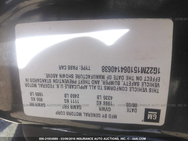 1G2ZM151064140638 - 2006 PONTIAC G6 GTP GRAY photo 9