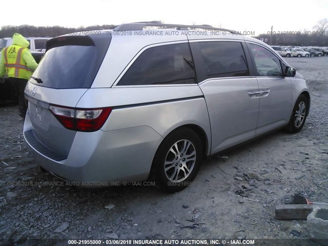 5FNRL5H60BB045884 - 2011 HONDA ODYSSEY EXL GRAY photo 4