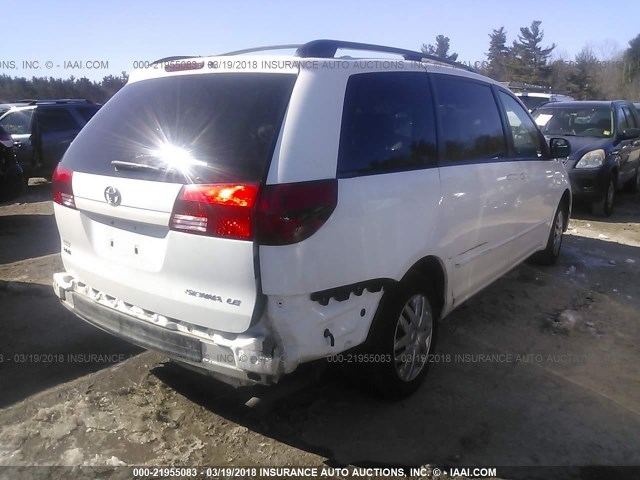 5TDZA23C65S383968 - 2005 TOYOTA SIENNA CE/LE WHITE photo 4