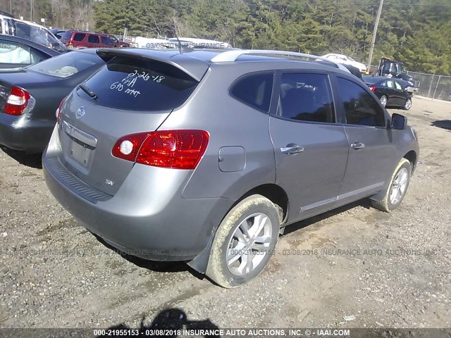 JN8AS5MTXCW302935 - 2012 NISSAN ROGUE S/SV GRAY photo 4