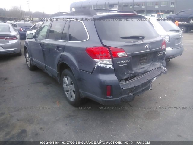 4S4BRBGC9B3431654 - 2011 SUBARU OUTBACK 2.5I PREMIUM GRAY photo 3