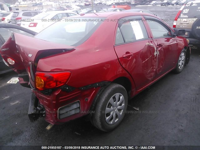 1NXBU4EE6AZ341188 - 2010 TOYOTA COROLLA S/LE/XLE RED photo 4