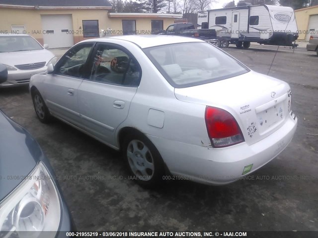 KMHDN45D13U638434 - 2003 HYUNDAI ELANTRA GLS/GT WHITE photo 3