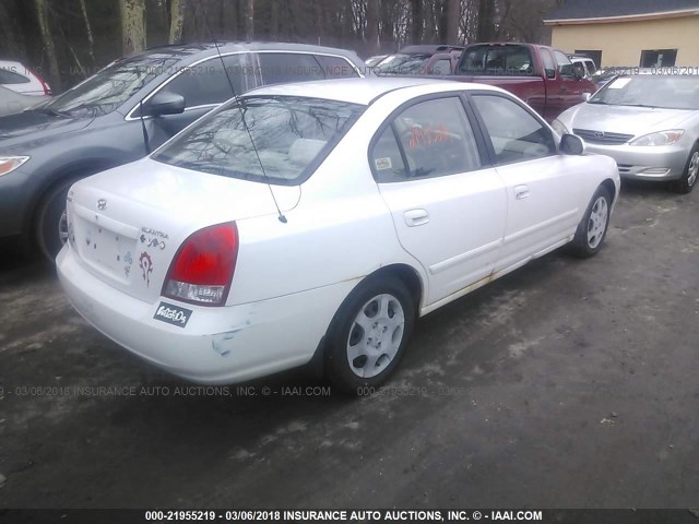 KMHDN45D13U638434 - 2003 HYUNDAI ELANTRA GLS/GT WHITE photo 4