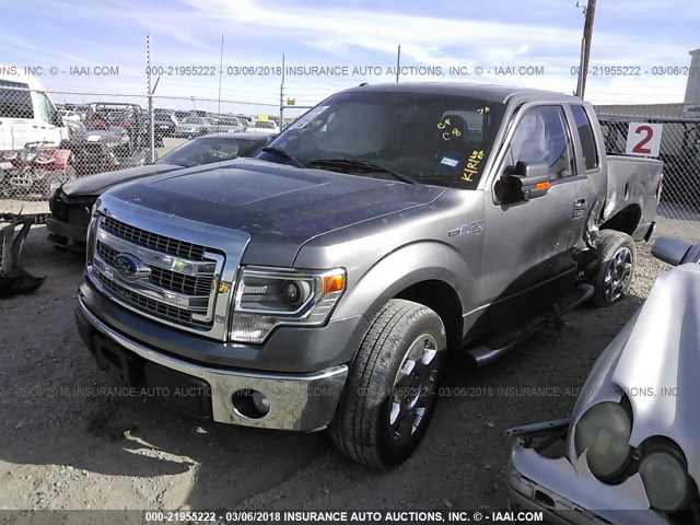 1FTFX1CF4EKF46016 - 2014 FORD F150 SUPER CAB GRAY photo 2