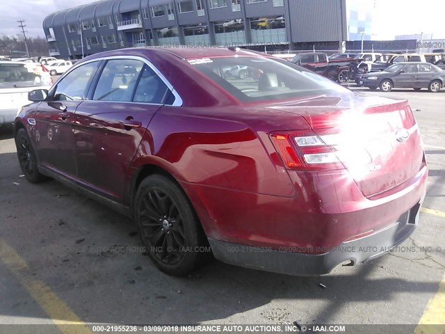 1FAHP2F89DG136587 - 2013 FORD TAURUS LIMITED RED photo 3