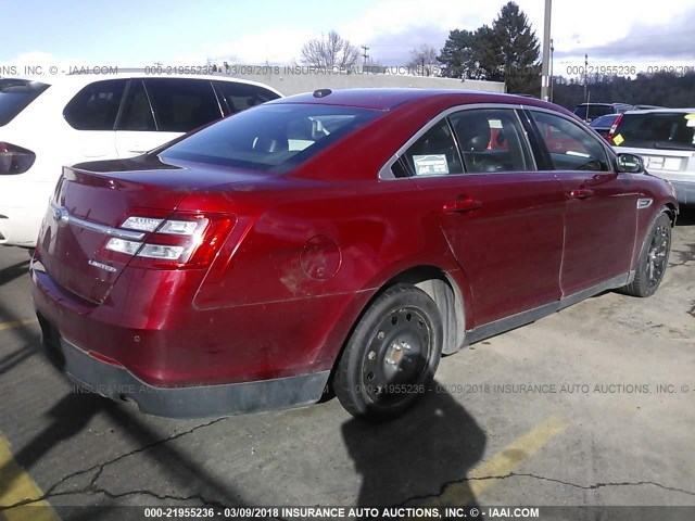 1FAHP2F89DG136587 - 2013 FORD TAURUS LIMITED RED photo 4