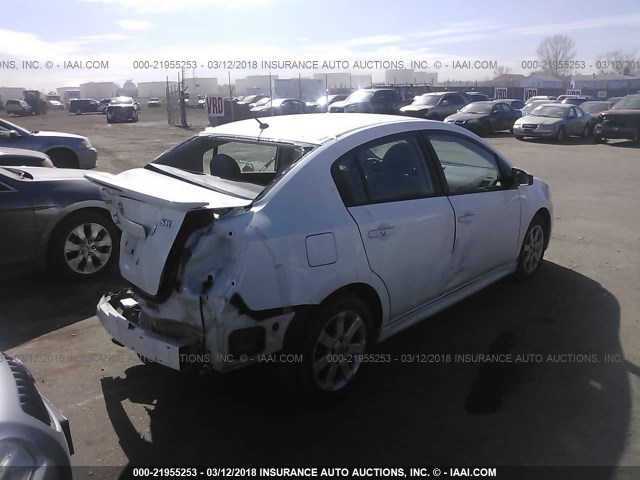 3N1AB6AP7CL730026 - 2012 NISSAN SENTRA 2.0/2.0S/SR/2.0SL WHITE photo 4