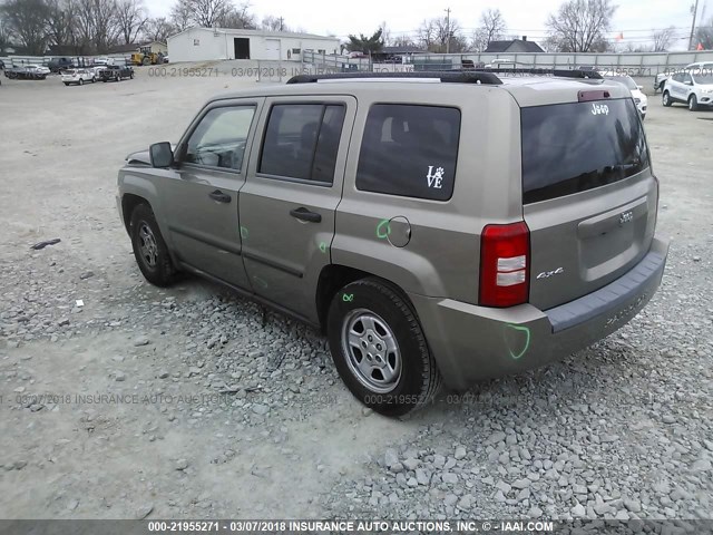 1J8FF28W48D681502 - 2008 JEEP PATRIOT SPORT BEIGE photo 3