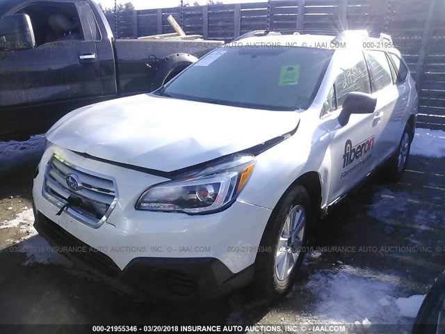 4S4BSAAC2H3235829 - 2017 SUBARU OUTBACK 2.5I WHITE photo 2