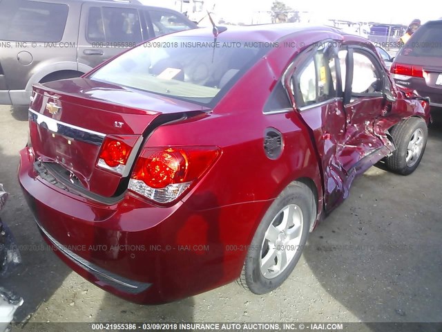 1G1PF5SC3C7369344 - 2012 CHEVROLET CRUZE LT RED photo 4