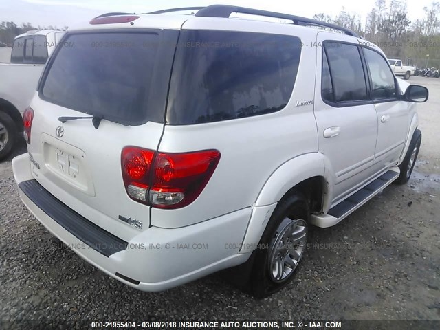 5TDZT38A16S281079 - 2006 TOYOTA SEQUOIA LIMITED WHITE photo 4