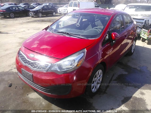 KNADN4A33D6146833 - 2013 KIA RIO EX/SX RED photo 2