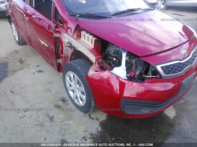 KNADN4A33D6146833 - 2013 KIA RIO EX/SX RED photo 6