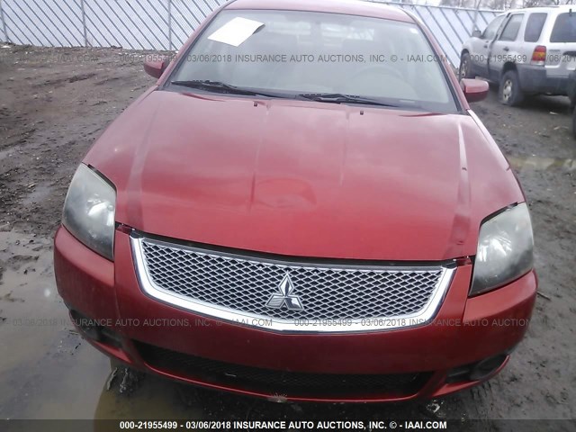 4A32B2FF8AE008780 - 2010 MITSUBISHI GALANT FE MAROON photo 6