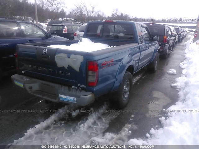 1N6ED26Y84C440200 - 2004 NISSAN FRONTIER KING CAB XE V6 BLUE photo 4