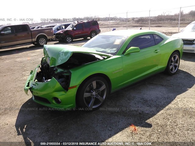 2G1FK1EJ6B9164026 - 2011 CHEVROLET CAMARO 2SS GREEN photo 2