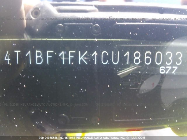 4T1BF1FK1CU186033 - 2012 TOYOTA CAMRY SE/LE/XLE 黑色 照片 9