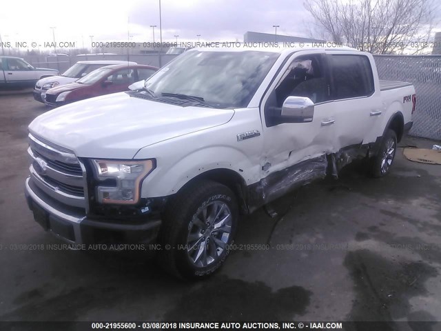 1FTEW1EG4HFC52441 - 2017 FORD F150 SUPERCREW WHITE photo 2