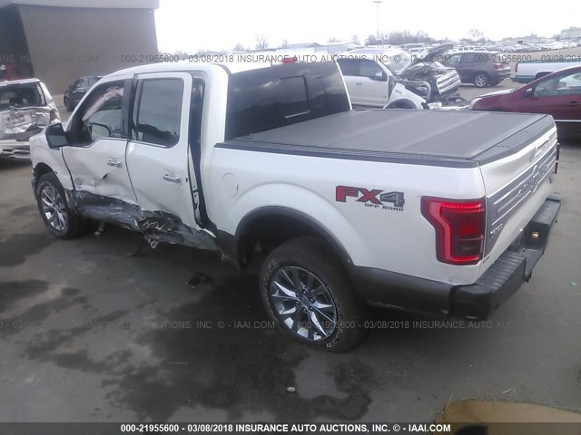 1FTEW1EG4HFC52441 - 2017 FORD F150 SUPERCREW WHITE photo 3