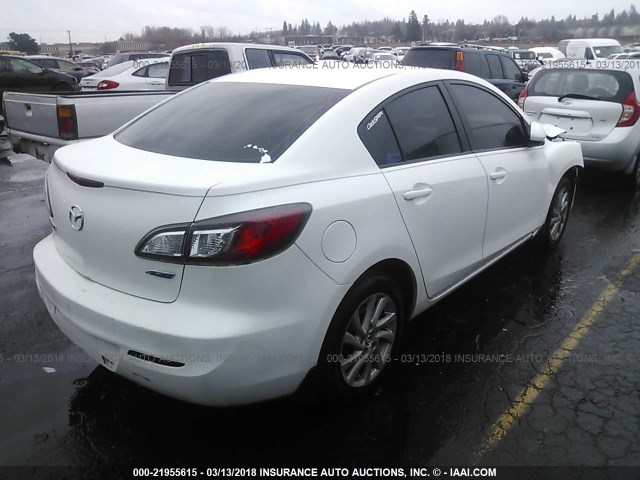 JM1BL1V80C1658386 - 2012 MAZDA 3 I WHITE photo 4