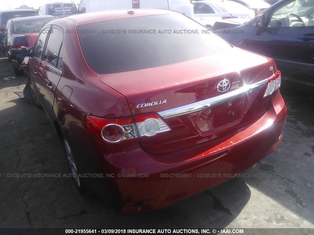 2T1BU4EE7DC968763 - 2013 TOYOTA COROLLA S/LE RED photo 3