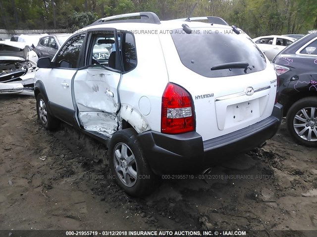 KM8JN12D05U041722 - 2005 HYUNDAI TUCSON GLS/LX WHITE photo 3